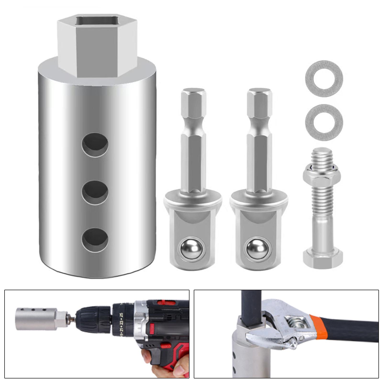 Jack Drill Adapter 1/2 to 1 Stainless Steel Heavy Duty 26mm Axle Hole Trailer Jack Adapter for Secure Installation Corrosion Resistant Wear Resistant Versatile Tool Compatibility