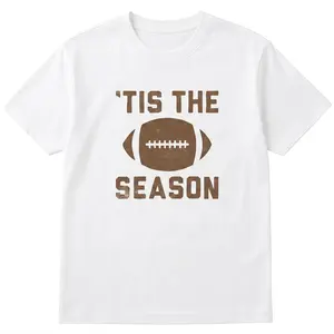 Retro "'Tis The Season" Football Graphic Tee intage game day sports design Cool summer casual OOTD Cotton Menswear Crewneck Graphic Print T-shirt Top Womenswear Streetwear Tshirt