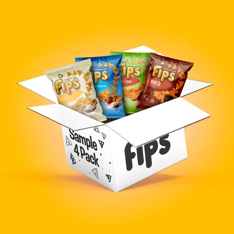 Cut Da Carb FIPS CHIPS 4-Pack Sample - Light Crispy Flatbread Chips in 4 Flavors - Perfect for On-the-Go Snacking