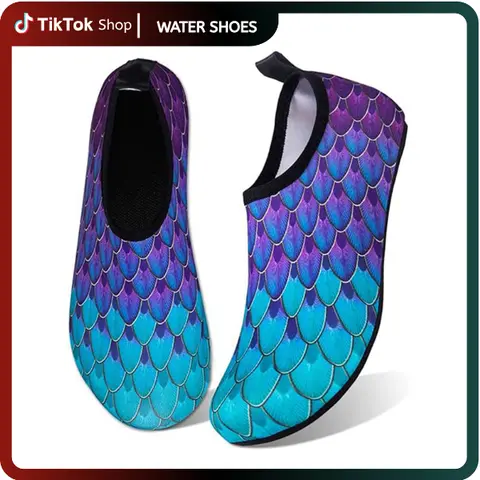 Men's & Women's Slip-On Breathable Water Shoes - EVA Upper, Quick-Drying Lightweight Barefoot Design, Anti-Slip Fish Scales Soles for Beach, Watersports