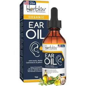 Organic Ear Oil for Ear Infections - Natural Eardrops for Infection Prevention, Swimmer's Ear & Wax Removal - Kids, Adults, Baby, Dog Earache Remedy - with Mullein, Garlic, Calendula, Made in USA