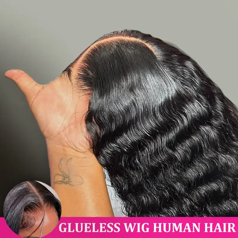 Upgrade Gabrielle 13x6 Wear go Glueless Wig Human Hair Deep Wave 6x4 5x5 Pre Cut Lace Wig Pre Plucked Ready Go 13x4 13x6 Transparent Lace Front Wig Human Hair Ready To Wear Lace Closure Wigs for Women