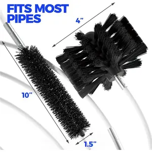32 Feet Dryer Vent Cleaning Brush Kit, Lint Remover,Fireplace Chimney Brushes, Extends Up to 32 Feet, Synthetic Brush Head, Use with or Without a Power Drill