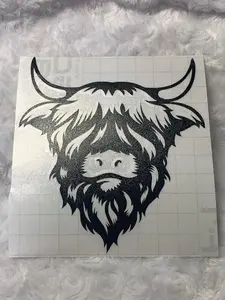 Highland Cow Vinyl Car Decal
