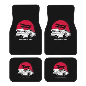 Japanese Drift Car Tuning Car Waterproof Rubber Car Mats 4PCS Car Floor Carpets Rugs Non-Slip Auto Foot Mats Floor Mat