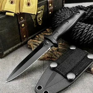 High-Hardness Survival Fixed-Blade Knife with Sheath, Non-Slip ABS Handle, 440C Blade—Portable Outdoor Knife for Jungle Use, Fishing, Cutting, EDC, Hiking, and Exploration Tool