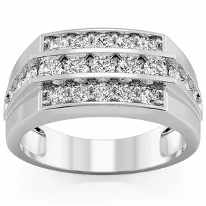 1 1/2Ct Men's Diamond Wedding Annivesary Ring Gold Lab Grown