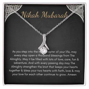 Islamic Muslim Wedding Gift wedding jewellery Nikah Mubarak Islamic Gift for best friend Sister necklace Couple Nikkah Gifts