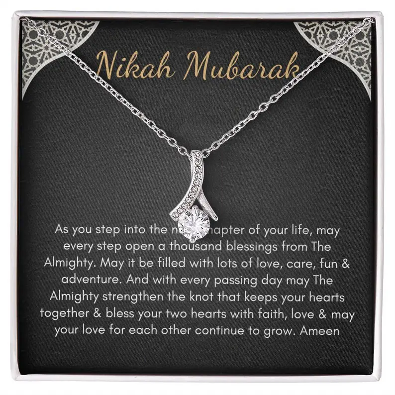 Islamic Muslim Wedding Gift wedding jewellery Nikah Mubarak Islamic Gift for best friend Sister necklace Couple Nikkah Gifts