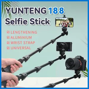 Yunteng 188 50 inch mobile phone/mirrorless/DSLR universal professional selfie stick, easy to store, professional stable mirrorless stand, supports multiple camera shooting device connections
