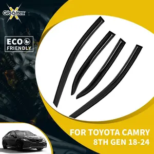 Tape-On Outside Window Visors Sun Rain Guards Vent for Toyota Camry 4-Door Sedan 2018-2024, JDM Mugen Style Mount Wind Deflectors, 4PCS