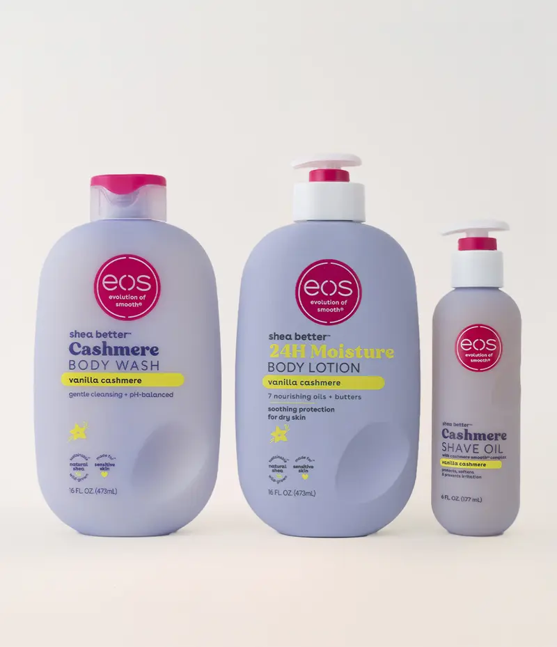 Vanilla Cashmere Shower Essentials - Body Wash, Shave Oil, & Body Lotion Skincare 3-Pack Bundle