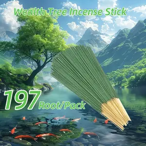 197pcs Money Tree Mixed Sage Essential Oil Soaked Incense Sticks, 22cm Long, Perfect for Home Decor, Hotel, Spa Atmosphere