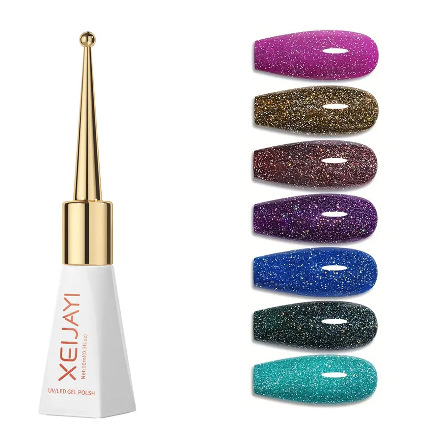 New Laser Diamond Debris UV Nail Polish Color Set - 2.5x13cm Small Bottle Gel Glitter Polish for Manicure Nails, Cuticle Care, UV Gel for Salon-Like Look