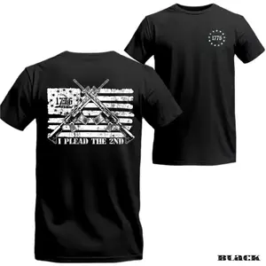 1776 I Plead The 2nd T-Shirt - Bold Patriotic Rifle Graphic with American Flag Design - Unisex Short Sleeve Tee for Lovers, Gun Rights Menswear Tops, Trending Shirt