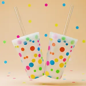 Silipint Silicone 16 oz Straw Tumbler Pack of 2 - Durable Non-Toxic Heat Resistant Kitchenware , Cup Drinkware Reusable