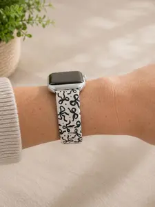 Coquette Bow Watch Band – Black Bow Silicone Watch Strap – Cute Girly Watch Band for Women