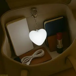 2026 Trending Mini Heart-Shaped USB Rechargeable Night Light — Touch-Activated Soft-Glow Lamp & Portable Keychain Light; Ideal for Travel, Bedrooms, and Offices. A Romantic Gift—Compact and Exquisite.