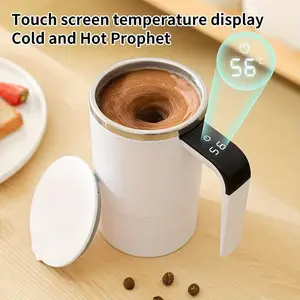 USB Charged Self Stirring Mug Digital Screen 304 Stainless Steel Magnetic Mixing Cup Portable Shaker Bottle Home Office Travel Gym Use Coffee Mixer
