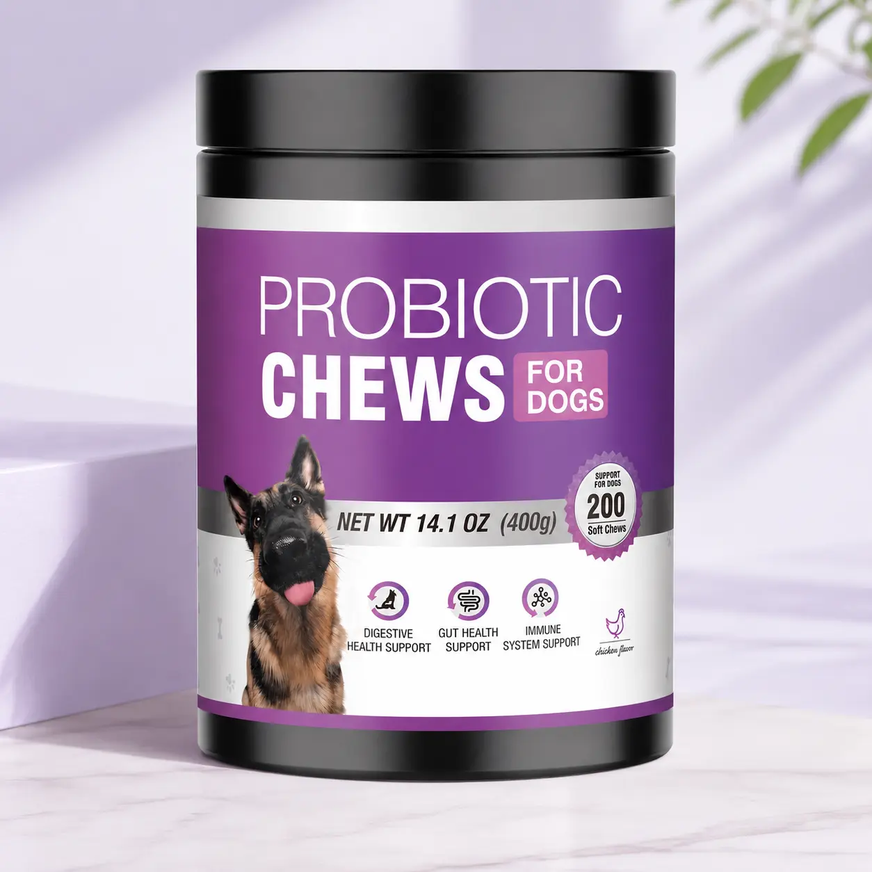 TTLXRL Probiotics for Dogs Soft Chews for Seasonal Allergies, Gut, and Digestive Health. Probiotic Chews for Dogs Support Gut Health, Relieve Diarrhea, Itchy Skin, Enhance Immunity