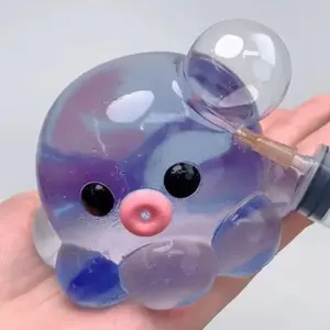 Blue Octopus Bubble Squeeze Toy for Stress Relief and Venting, Slow Rebound Bubble Squeezing Fun