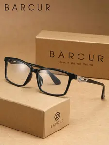 BARCUR Lightweight And Versatile Business Style Anti Blue Light Glasses With Square Frame For Watching Computers, Office Games, Reducing Blue Light For Daily Use Stylish Square Frames