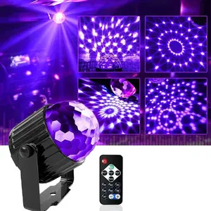 purple light/RGB light Party Magic Ball Light, 3W LED Disco Ball Party Light (Sound-Activated + Remote Control), 7 Modes Stage Light, Suitable for Parties, Gathering Decorations, Birthday Parties, DJ Bars, Christmas