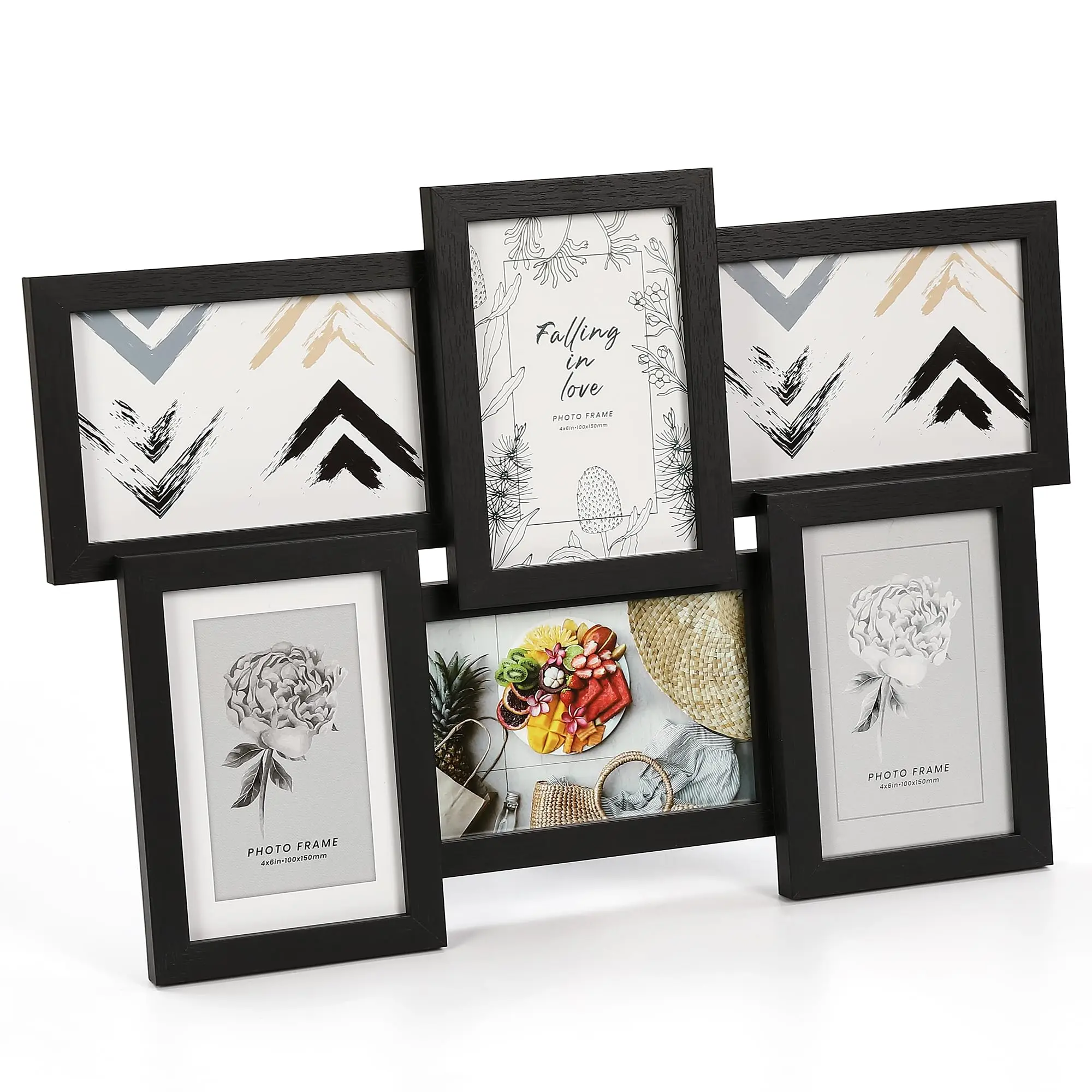 Garvee 4x6 Multi Photo Frames Set – Collage Wall Decor with Glass Front – Family, Wedding, or Gallery Display