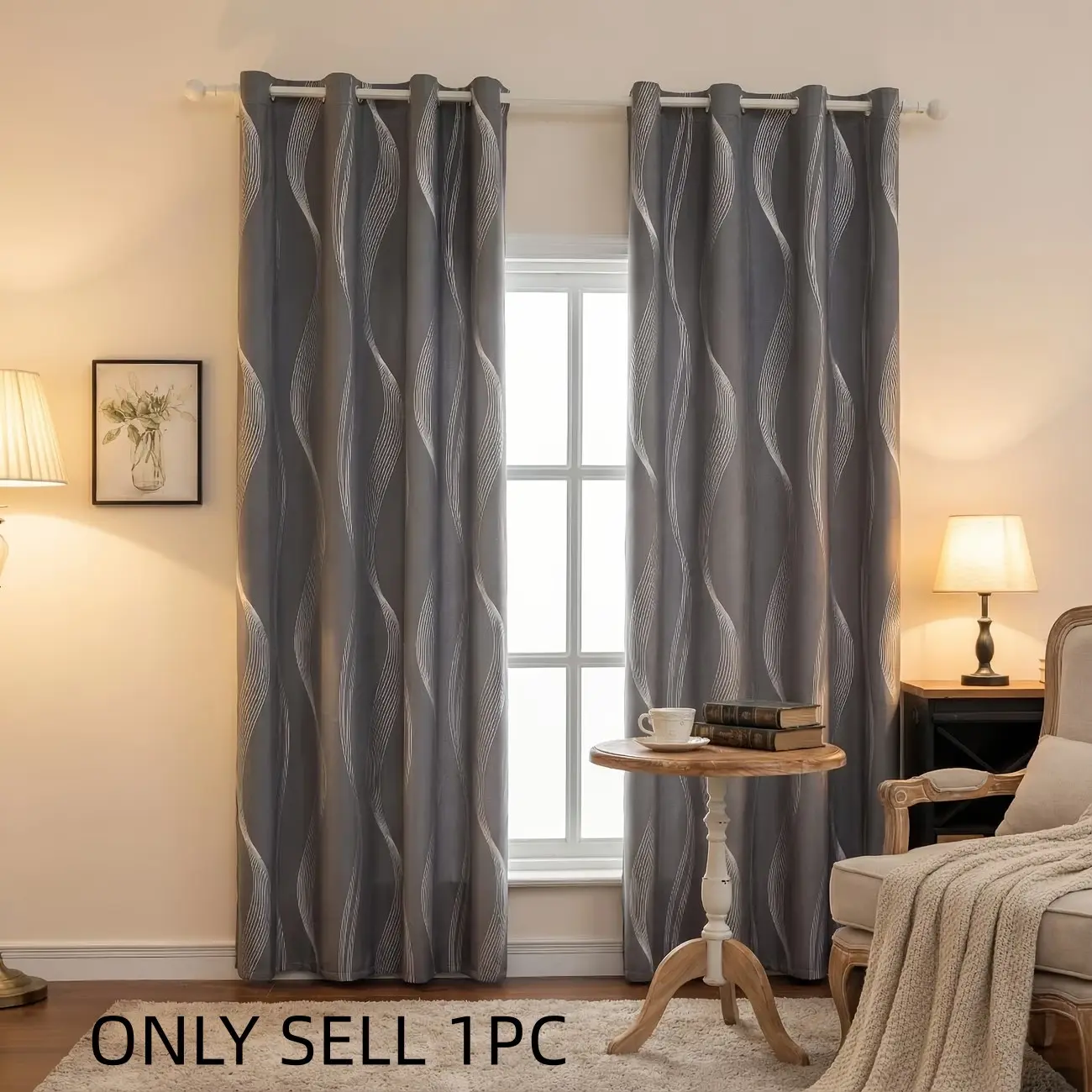 1pc Silver Color Coated Blackout Curtain, Thermal Insulated Curtain, Lightweight Easy Installation, Effective Light Blocking, Insulation, Temperature Reduction, Bedroom Living Room Balcony Study Room