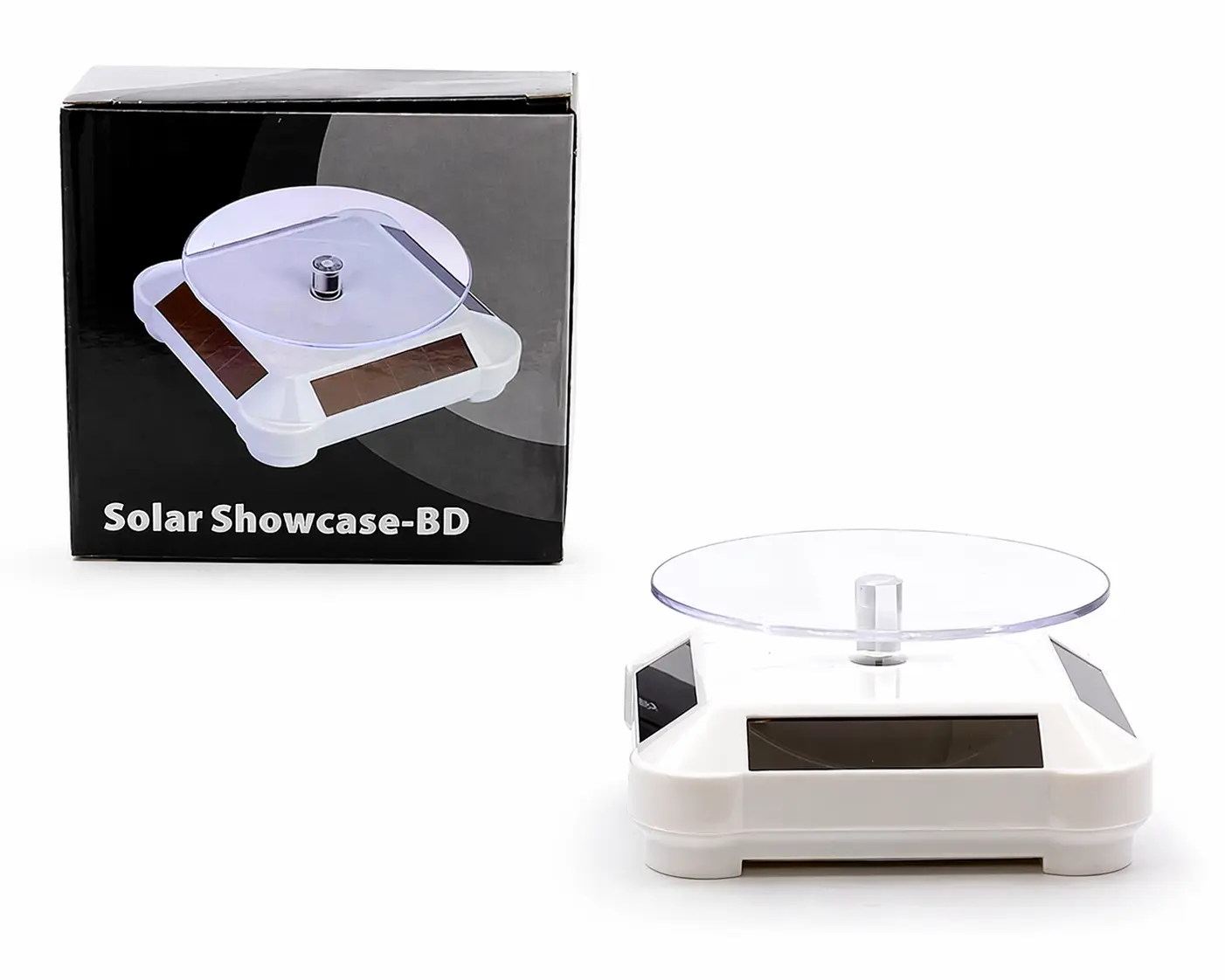 Solar Rotating Display Stand Turntable 360° for Model Cars, Jewelry, Watches