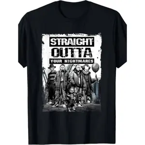 Straight Outta Nightmares" Men'S Vintage Horror Halloween T-Shirt - 100% Cotton