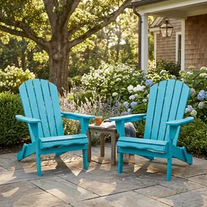 Solid Wood Folding Embossed Adirondack Chair, Wood Grain Lounge Chair for Garden Outdoor Use (Sports & Outdoor Camping Furniture)