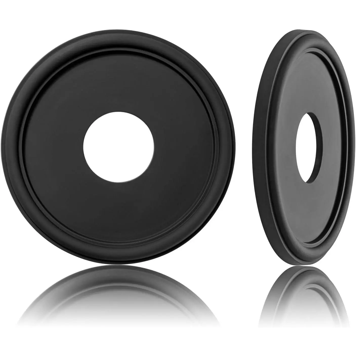 Black Molded PU Ceiling Medallion for Light Fixtures and Ceiling Fans 13 inch OD x 4 inch ID x 1 inch P Fits Canopies Up to 10.25 inch