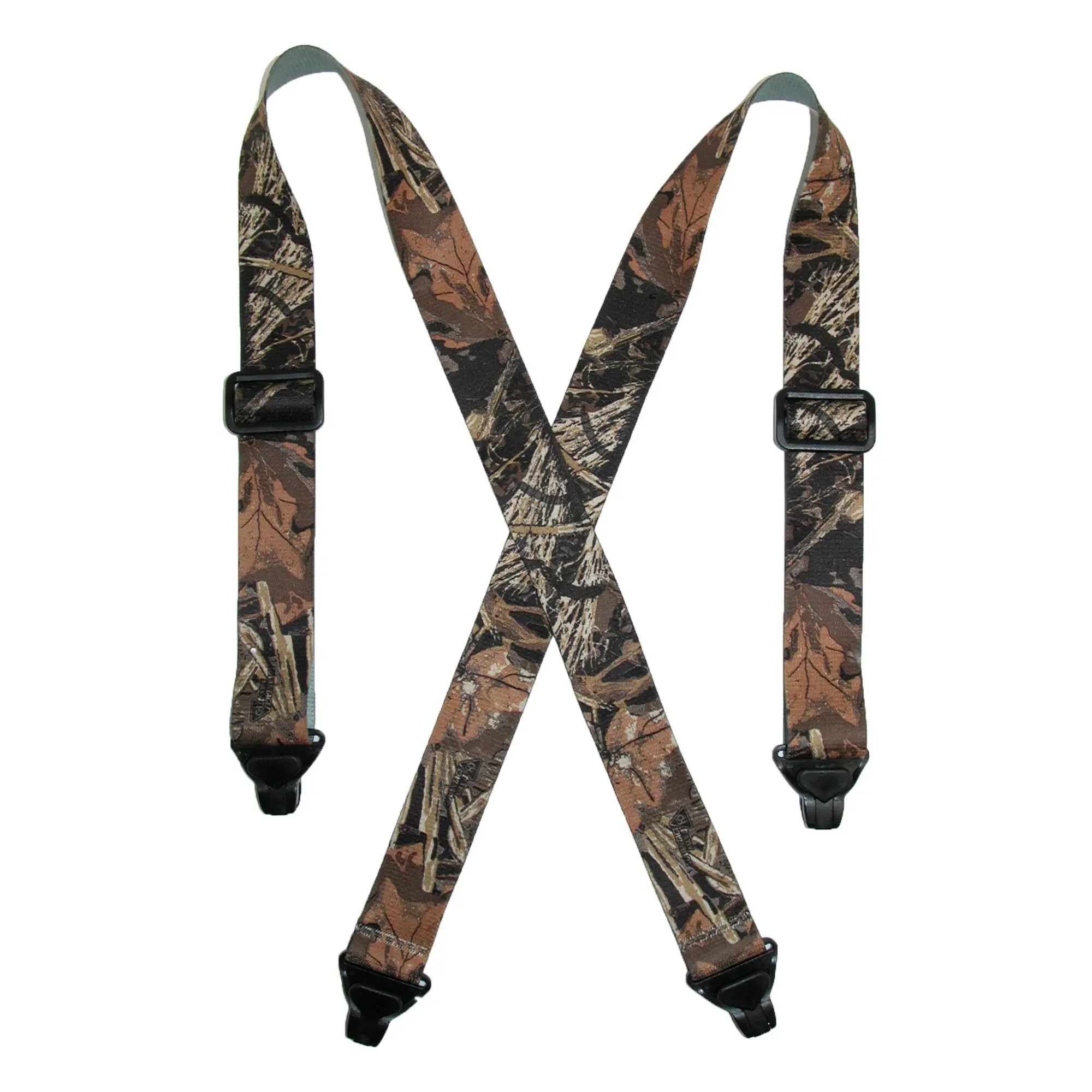 ctm Men's Heavy Duty Camouflage Suspender Belt with Plastic Clip, Adjustable Elastic Strap for Casual Tall Fit, TSA Compliant, Embroidery