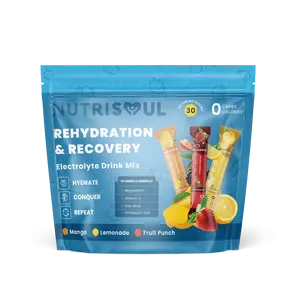 Nutrisoul Electrolytes Powder Sachets Variety Flavoured Drink Zero Sugar Electrolyte Drink 30 Servings Rehydration & Recovery Mix
