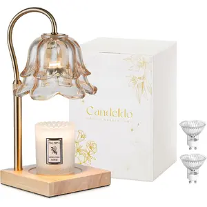Candle Warmer with Timer: Gold-colored candle warmer, height adjustable, capable of melting wax, suitable for home decoration, and a perfect gift for women and mothers on Mother's Day or birthdays