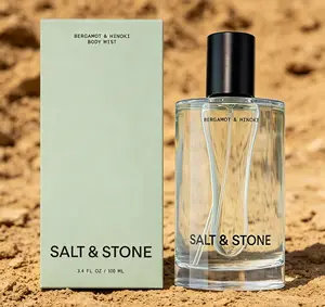 Salt & Stone Bergamot & Hinoki Unisex Body Mist 3.4 fl oz 100ml, Skincare-Infused Hair & Body Spray, Hydrating Formula with Glycerin & Red Algae, Fresh Woody Citrus Scent, Vegan Cruelty-Free Daily Refreshing Fragrance