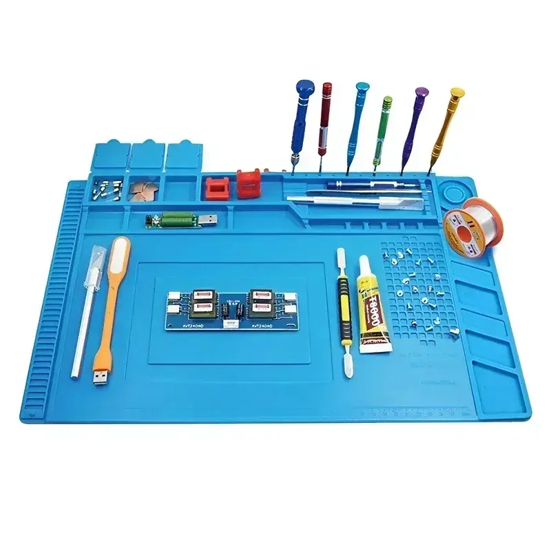 Silicone Magnetic Repair Mat, Heat-Resistant 932°F Anti-Static ESD Soldering Pad for Circuit Board, Phone Repair Use with Soldering Iron Compatibility
