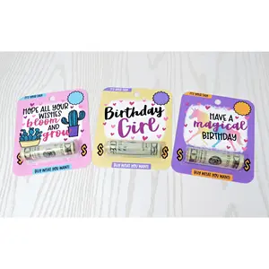 Girls Birthday Money Card with Plastic Dome Unicorn - Unique Money Holder for Cash Gift - Happy Birthday Greeting Cards - Gift for Him Her Boy Girl Note