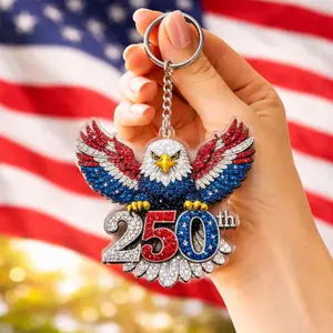 America 250th Anniversary Eagle Wings Acrylic Keychain, 1776–2026 America 250 Celebration Gift
