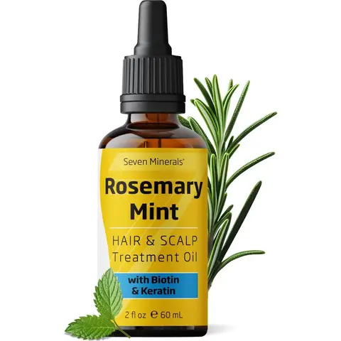 Seven Minerals, Rosemary Oil for Hair Growth - Biotin, Keratin, Mint, Jojoba & Natural Hair Strengthening Oil, Thicker, Longer, Softer & Comfort Hair,Scalp Growth Oil,Thicker Fuller Hair,Thickening Regrowth Formula,Haircare,Thickening Boost
