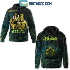 Shrek Is Love Is Life Meme Hoodie, Swamp Ogre Cartoon Graphic Pullover, Unisex Dreamworks Fan Sweatshirt, Funny Sarcastic Streetwear Outfit