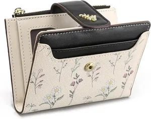 VIVIY Small Wallets for Women Leaf-patterned metal women's small wallet with RFID protection
