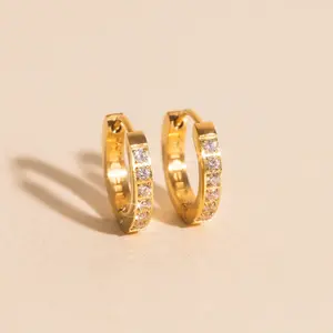 Crystal Huggie Hoop Earrings