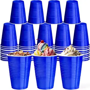 50-Pack Disposable Hot & Cold Drink Cups, Red and Blue Plastic Cups, 16oz, Sturdy and BPA-Free, Perfect for Parties, Picnics, Barbecues and Travel