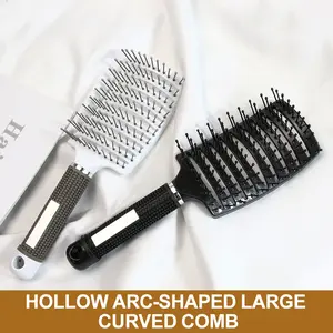 1pc Stylish Nylon-Tooth Large Curved Hair Detangling Comb – Hair Styling Combs – Ventilated Design for High Volume, Quick Drying with Hair Dryer | for Men & Women | Home/Salon Use