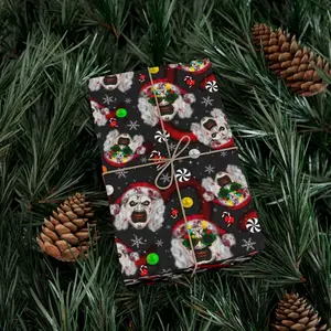 Terrified Clown Wrapping Paper, Horror Birthday Gift Wrap, Creepy Circus Goth Packaging, Dark Anniversary Present Wrap for Horror Lovers