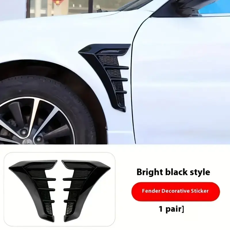 Universal Car Fender Side Vent Cover,1 Pair Rubber Car Front Fender Vent Cover Trim Decoration Sticker Universal for Most Cars Baffles/Guard Strips/Friction Strips Spoiler Wing Accessory summerwins,summerwins