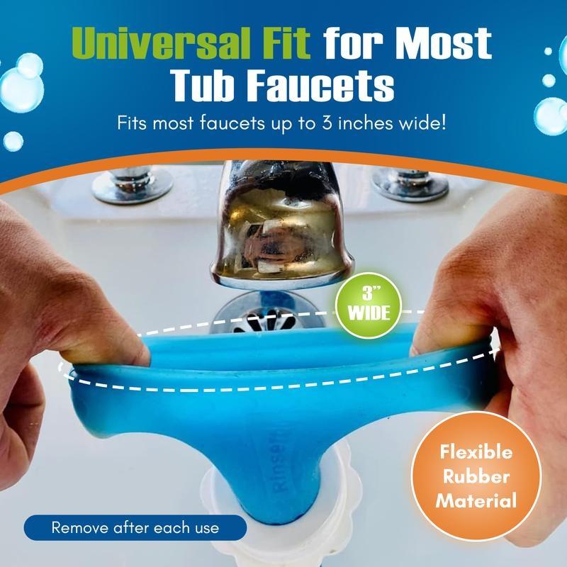 Slip On Bathtub Faucet Sprayer Attachment Ultra Flexible Dog Shower Hose Adapter Portable Pet Bathing Sprayer 5 Foot Hose Tub Spout Connect No Installation Needed For Quick Easy Pet Washing No-Install Set