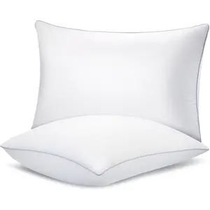 Bed Pillows for Sleeping 2 Pack, Standard Size Pillows Set of 2,Down Alternative Filling, Pillow for ,  or Side Sleepers Grey
